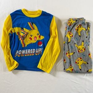 Pokémon Pikachu Pajama Set Blue Yellow Gray 10